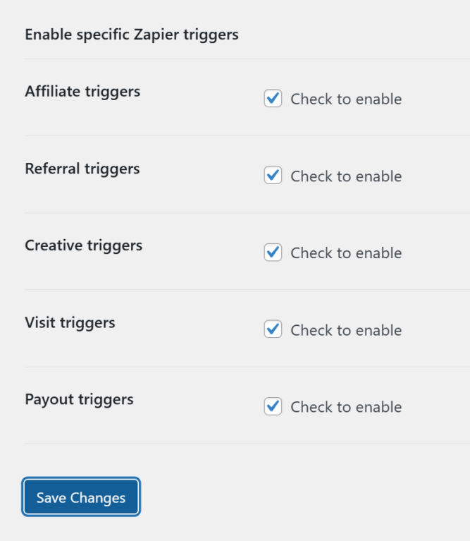 AffiliateWP Zapier triggers