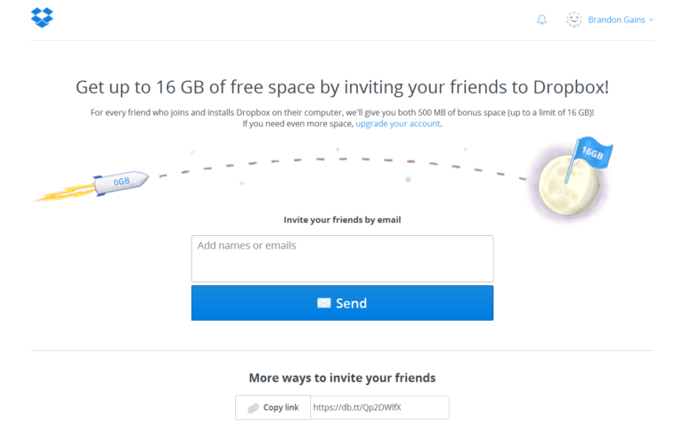 Dropbox's referral program