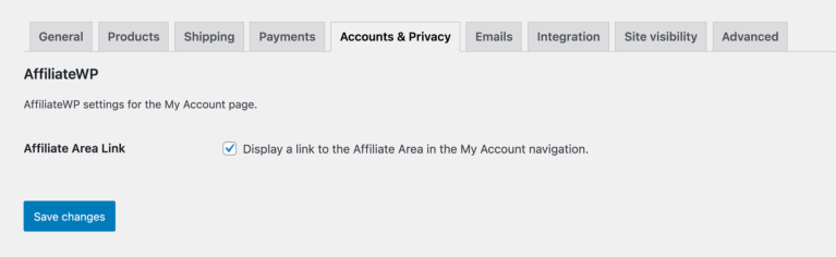 Afiliate Area link Woocommerce Account Afiliate Area link Woocommerce Account
