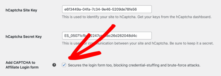 Enable CAPTCHA on login forms to stop affiliate spam and credential stuffing