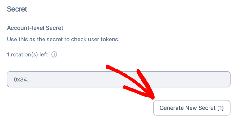 Generate new secret