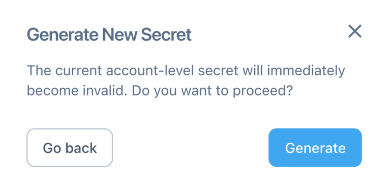 Generate new secret