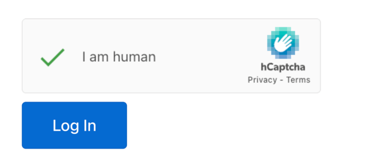 hCaptcha Login form