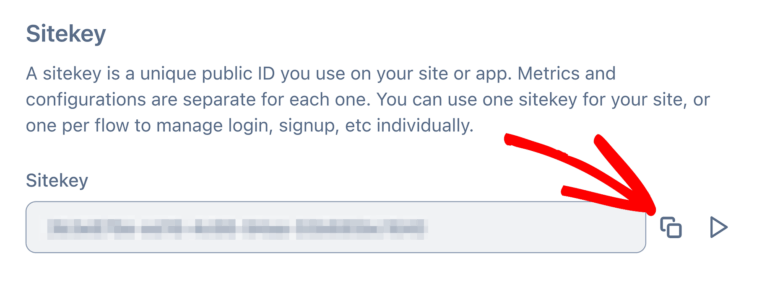 Copy Site key