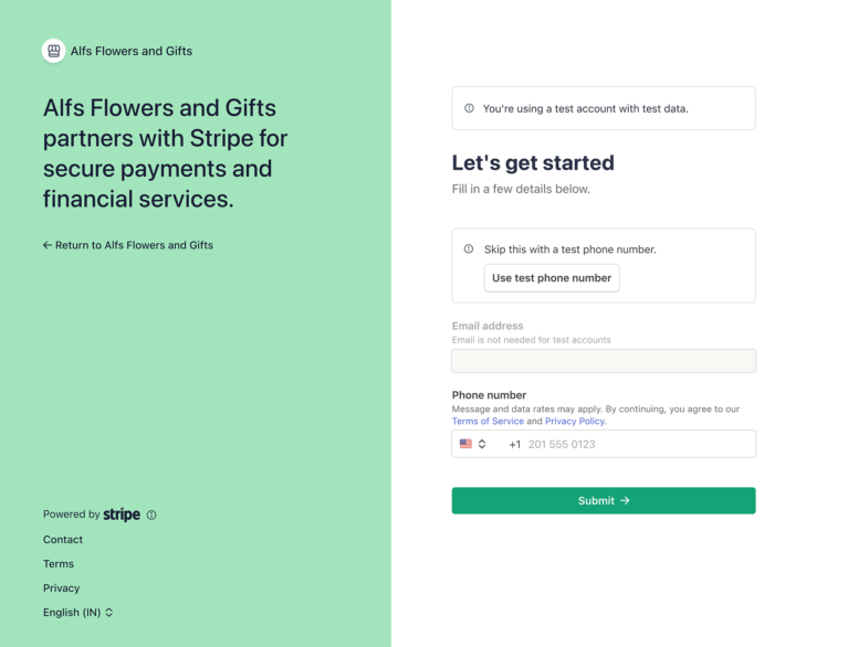 Affiliate onboarding page