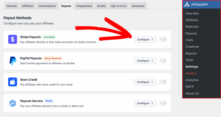 Configure Stripe Payouts