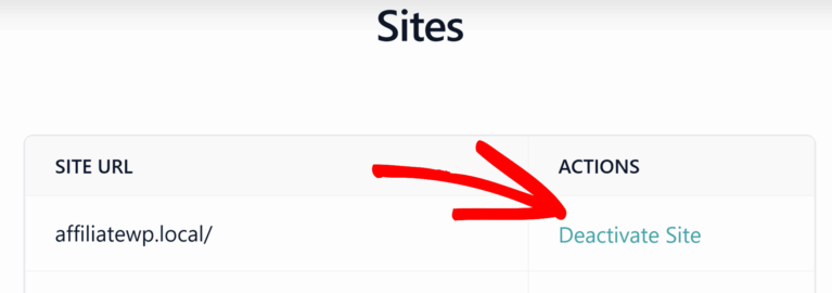 Click Deactivate Site License