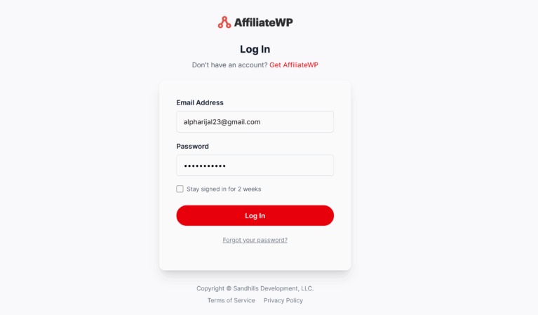 RewardsWP Login Page