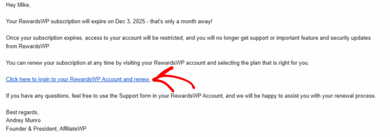 Renewal Reminder Email