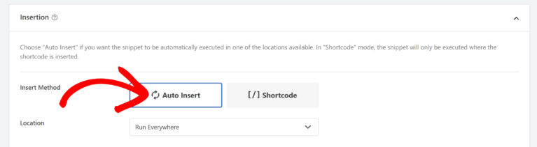 Choose Auto Insert method