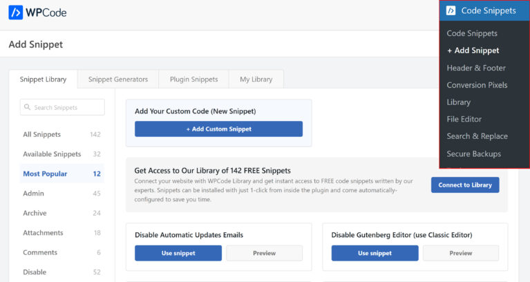 Click on Add Snippet