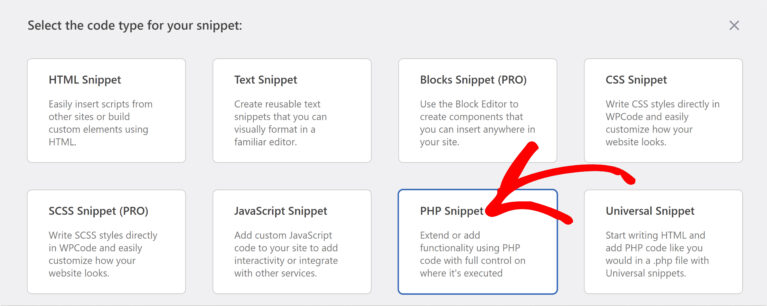 Choose PHP Snippet