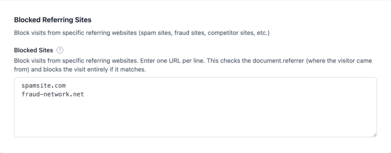 Blocked referring sites