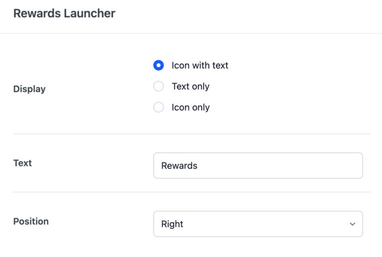 Configuração do launcher de recompensas