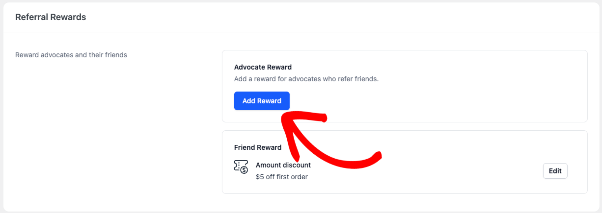 Ajouter une récompense du promoteur