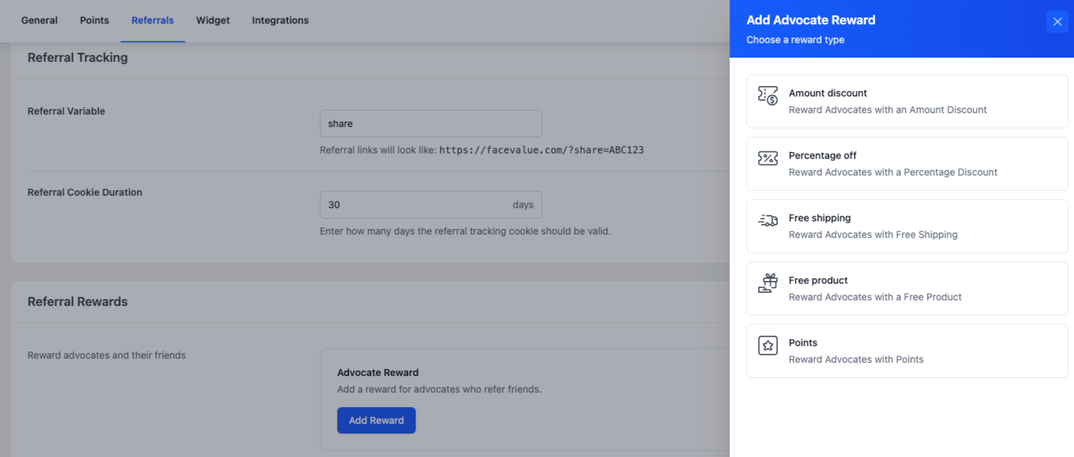 ajouter une récompense du promoteur