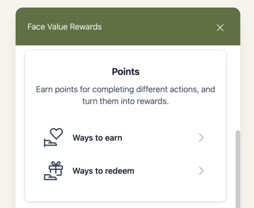 Übersicht des Punktesystems