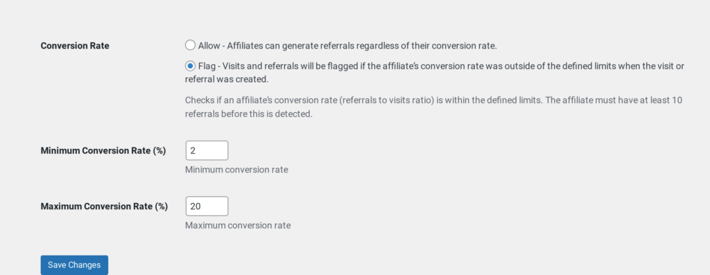 Flag visits and referrals with suspicious referral rates